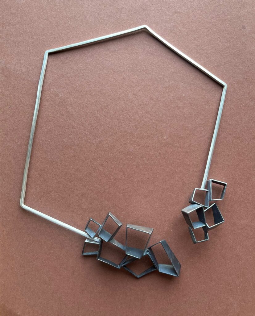 12-cell Silver Torque Necklace